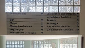 Day surgery ospedale di Tradate cartelli segnaletici